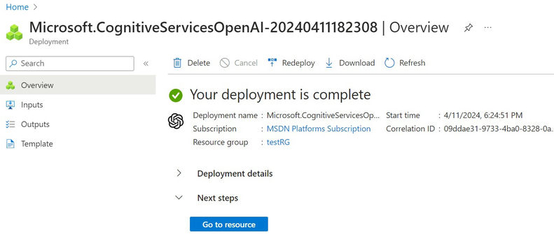 Deployment started initialized